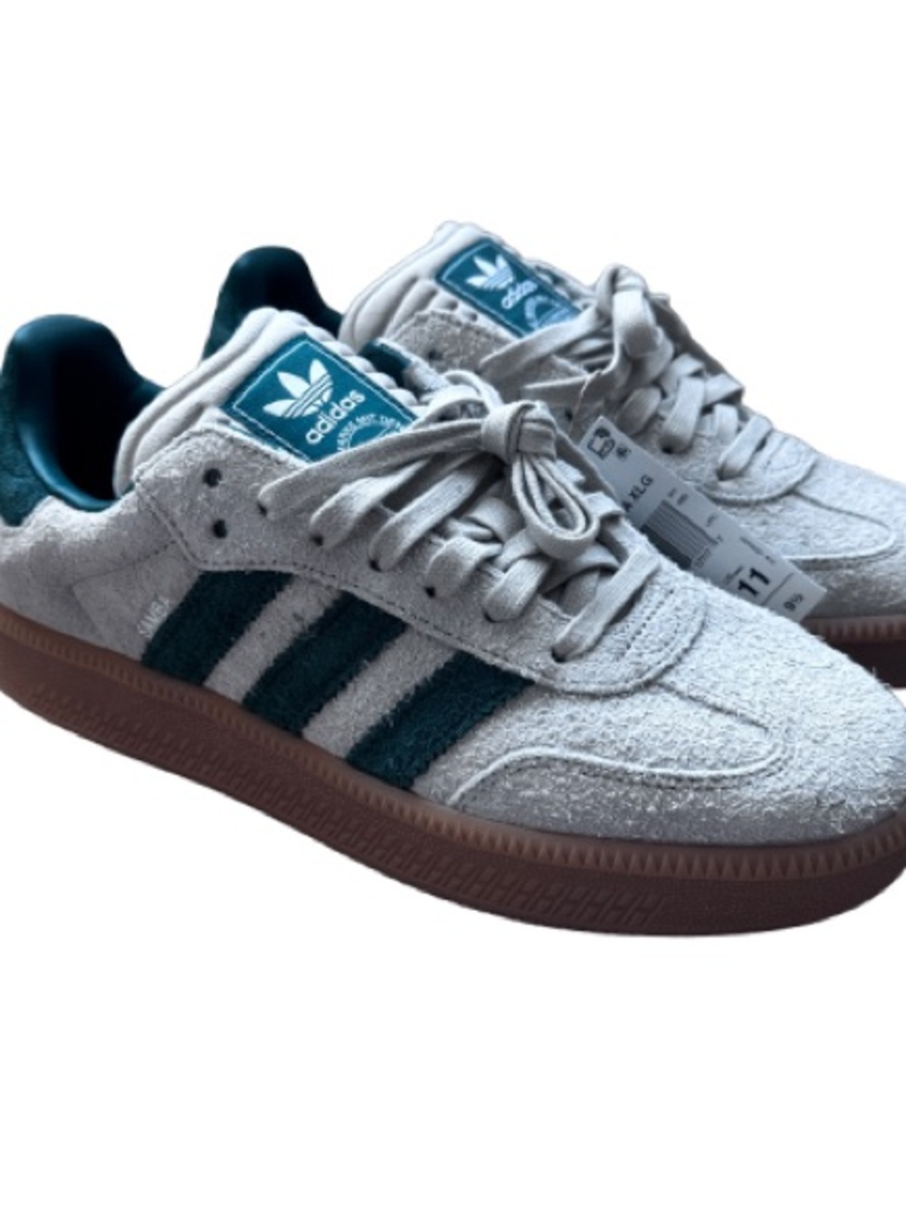 adidas Samba XLG Cream Suede with Dark Green Stripes and Gum Sole Size 10 - Picture 4 of 14